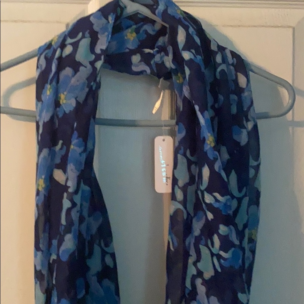 COPY - Floral Blue Infinity Scarf